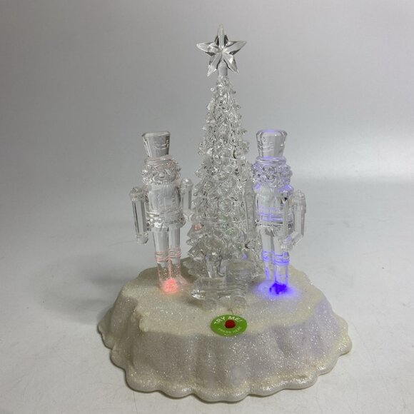 Happy Holiday Christmas Tree Soldiers Light Up Musical Acrylic Plays Many Songs - Picture 2 of 7